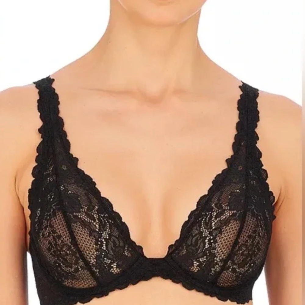 Natori Heavenly Convertible Plunge Underwire Bra - Black Size 30B NWT